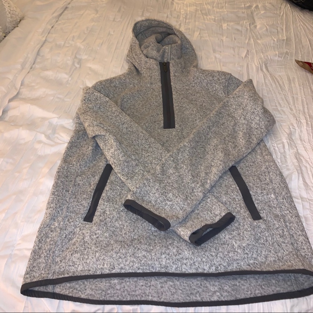 lululemon athletica Heather Gray Hooded Quarter-Zip Pullover